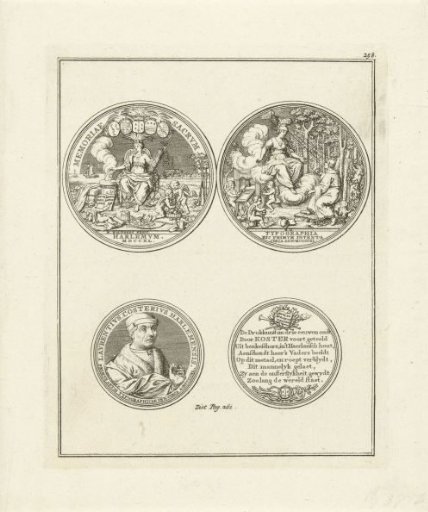 Medal commemorating the third centenary of the invention of printing by Laurens Jansz. Coster, 1740