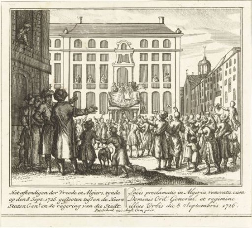 Proclamation of the peace concluded between the States-General and the government of Algiers, 1726