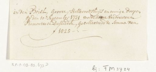 Account of the proceeds from collections for the expelled Piedmontese, 1731