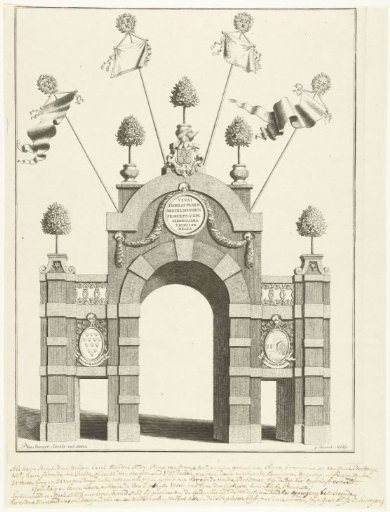 Triumphal arch on the Bosstraat at the entrance of Willem IV in Breda, 1737