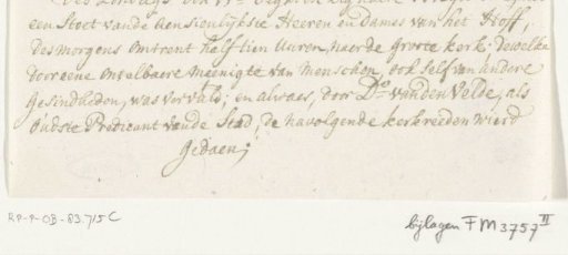 Description of the stay of Willem IV in Breda, 1737