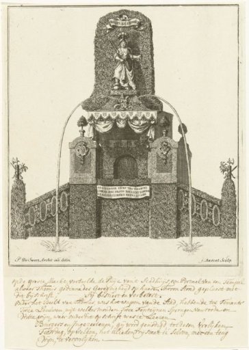 Temple in front of the town hall at the entrance of Willem IV in Breda, 1737