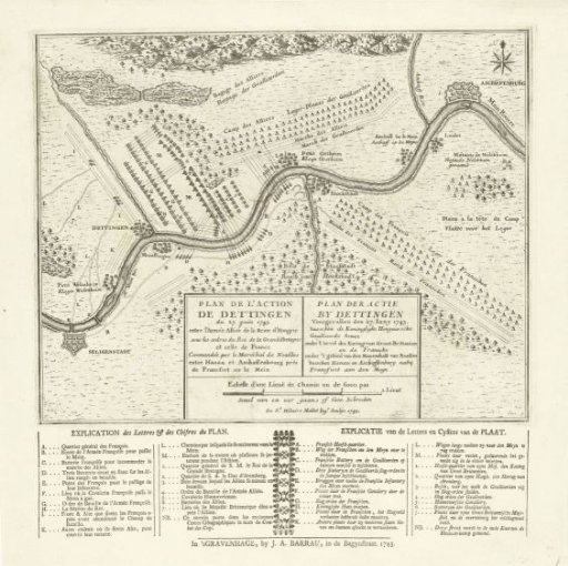 Plan of the Battle of Dettingen, 1743