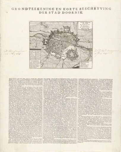 Map of Tournai with Description of the City