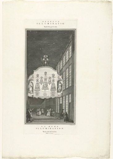 Illumination at the House of Anthoni de Groot (West Side) in Honor of the Coronation of Emperor Francis I Stephen, 1745