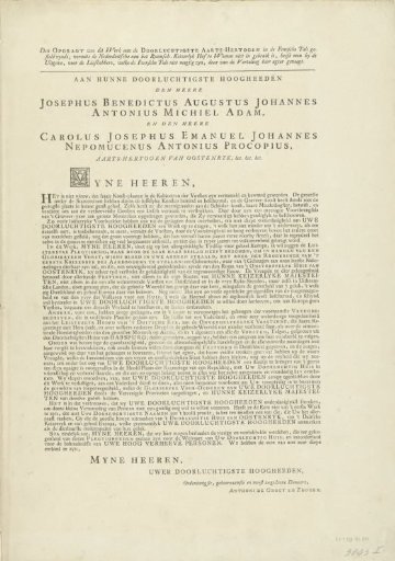 Text Section Accompanying the Series Describing the Celebrations in The Hague in Honor of the Coronation of Emperor Francis I Stephen, 1745-1746