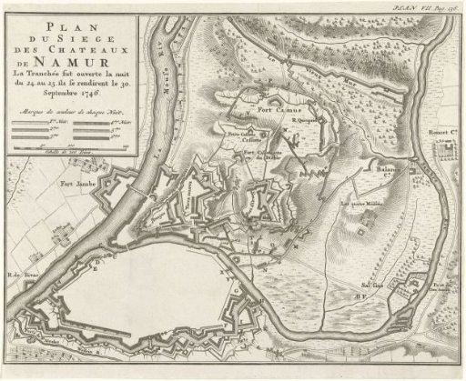 Plan of the Siege of the Castle of Namur, 1746