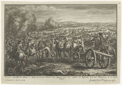 Attack by the Allies on a French artillery transport, 1747