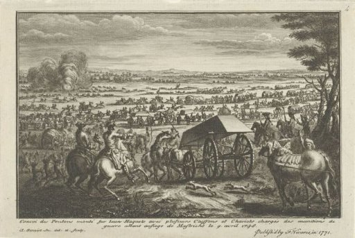 French army transport to Maastricht, 1747