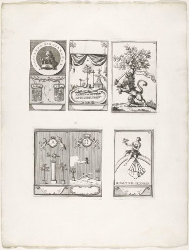 Decoraties 100-105 te Den Haag, 1747