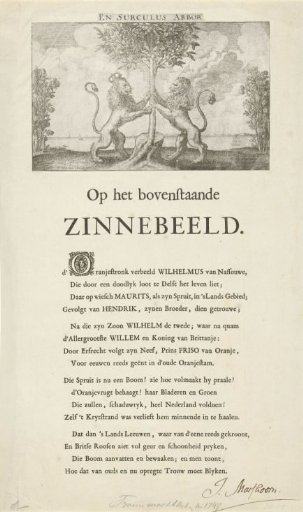 Allegory on the elevation of William IV, 1747
