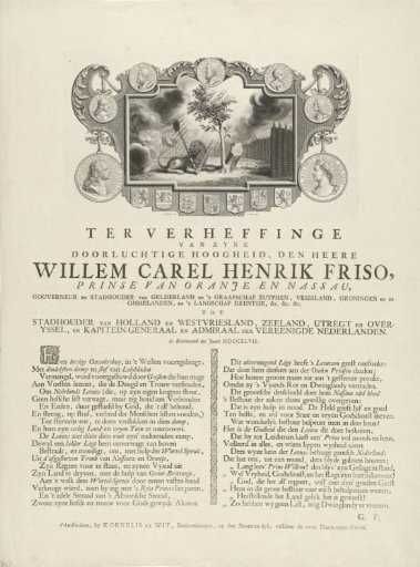 Allegory on the elevation of William IV to stadtholder in 1747