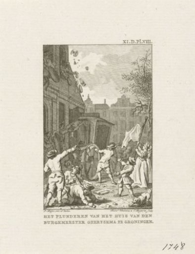 Plundering of the House of Mayor Geertsema in Groningen, 1748