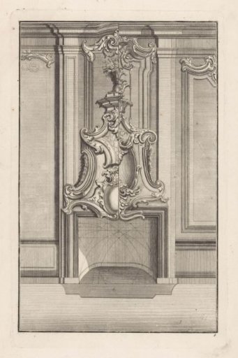 Ornamental fireplace with a vase
