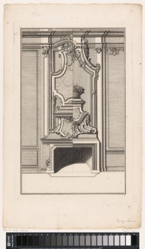 Ornamental fireplace with a flower basket