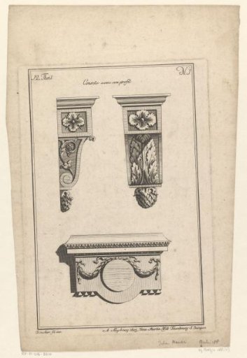 Console with leaf motifs and a medallion