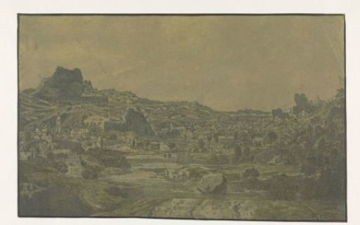 Valley with a River and a City with Four Towers
