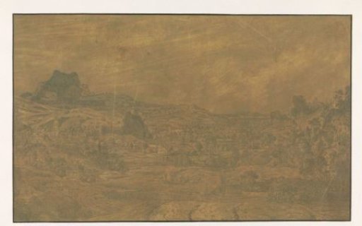 Valley with a River and a City with Four Towers