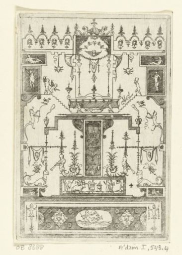 At the bottom is a frieze with in the middle a winged sea creature in an oval