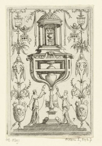 High foot on which a small temple stands