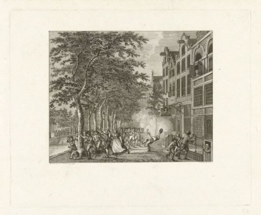 Riot outside the house of a tailor in Amsterdam, 1747