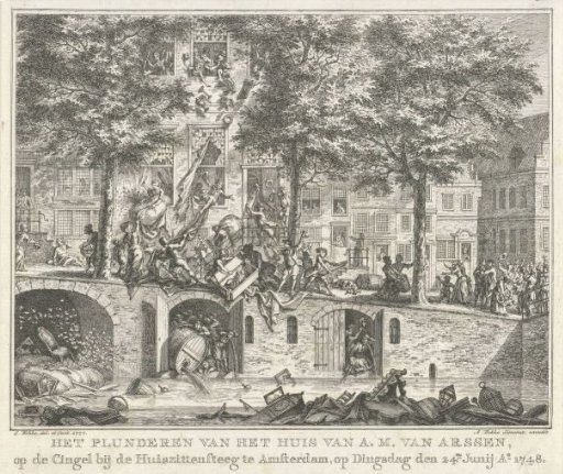 Plundering of the house of A.M. van Arssen in Amsterdam, 1748