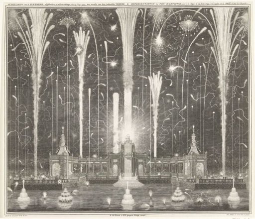 Fireworks in The Hague for the Peace of Aachen, 1749