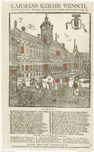 Fair print of the Amsterdam cartman for the year 1754