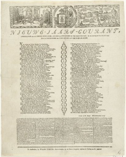 New Year's print of the Amsterdam newspaper distributors for the year 1791