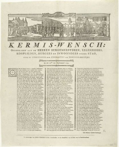 Fair print of the Amsterdam newspaper distributors for the year 1793