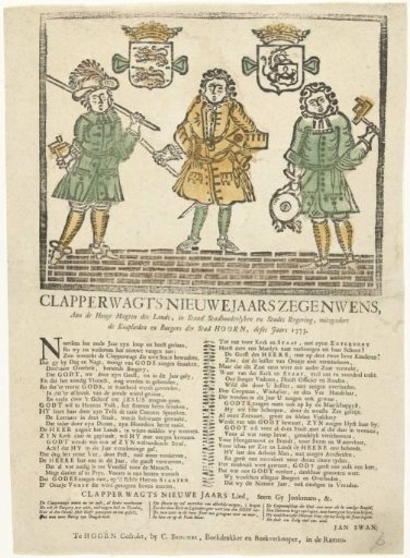 New Year's Print of the Hoorn Klapper Guard for the Year 1773