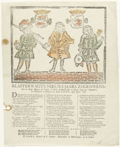 New Year's Print of the Hoorn Klapper Guard for the Year 1780