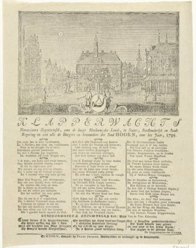 New Year's Print of the Hoorn Klapper Guard for the Year 1795