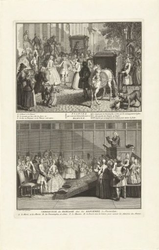 Bridal Sleigh and Wedding Ceremony, ca. 1730