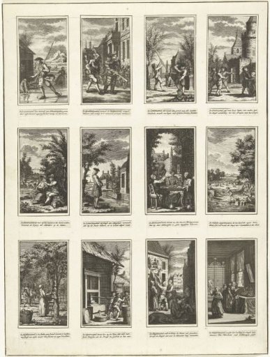 Dutch Amusements in the Twelve Months, ca. 1750