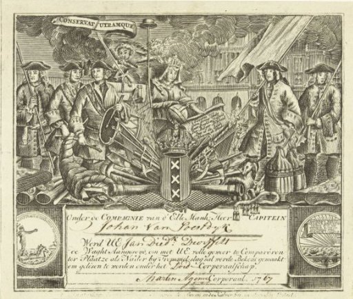 Shooting guild letter from Jan Diederik Durffelt, 1767