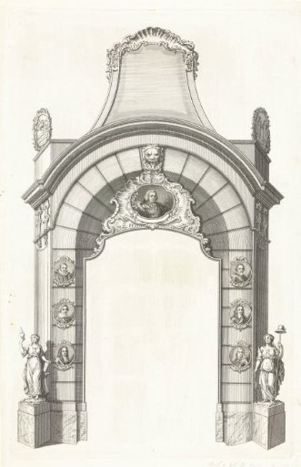 Triumphal arch at the Grote Brug, 1751
