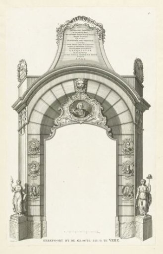 Triumphal arch at the Grote Brug, 1751