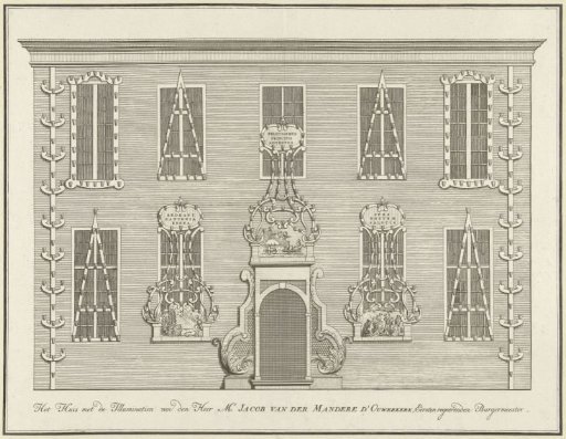 Illumination on the house of J. van der Mandere d'Ouwerkerk, 1751