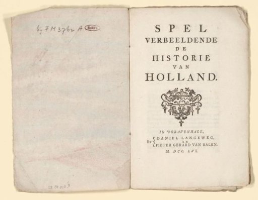 Booklet with the Rules for the Dutch Historical Game, 1738