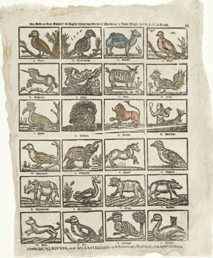 This wild and tame beast / And birds beautiful in feathers // Are for you / O young youth / to learn the A, B, C