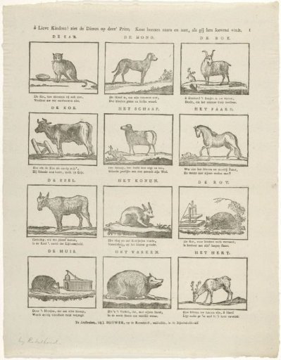 O dear children! see the animals on this print; Know their name and character, as you find them alive
