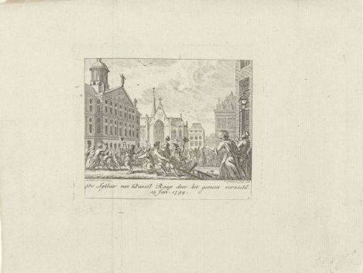 Destruction of the coffin of Daniël Raap, 1754