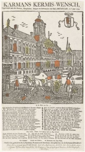 Kermis print of the Amsterdam cartman for the year 1754