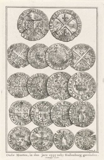 Ancient coins found near Culemborg, 1755