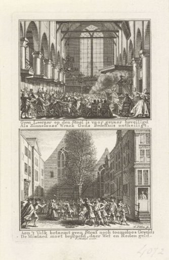 Attack on the preacher J.H. François in the Walloon Church / Unrest at the Walloon Church after the attack, 1755