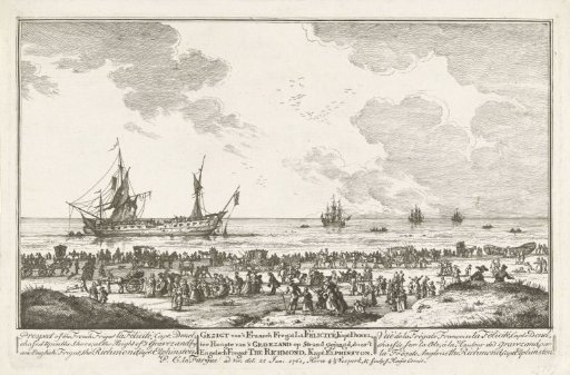 French frigate La Félicité driven ashore by an English frigate, 1761