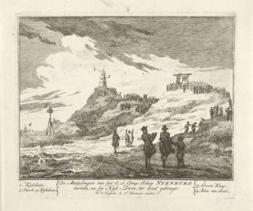 Execution of the mutineers from the Nijenburg at Huisduinen, 1764