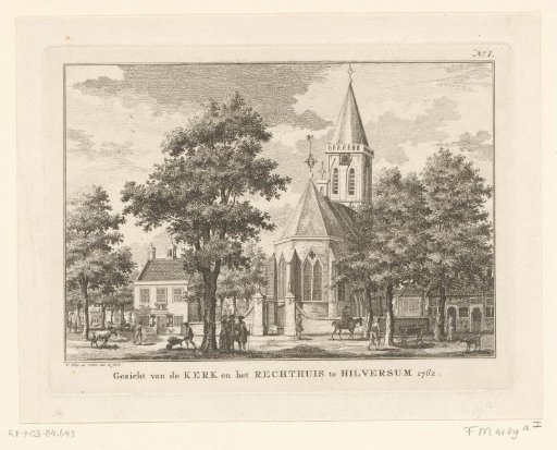 Church and Town Hall in Hilversum in 1762 (before the fire of 1766)