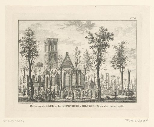Church and Town Hall in Hilversum after the fire of 1766